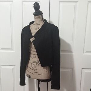 BCBGMAXAZRIA Women Black Open Front Blazer Size Large